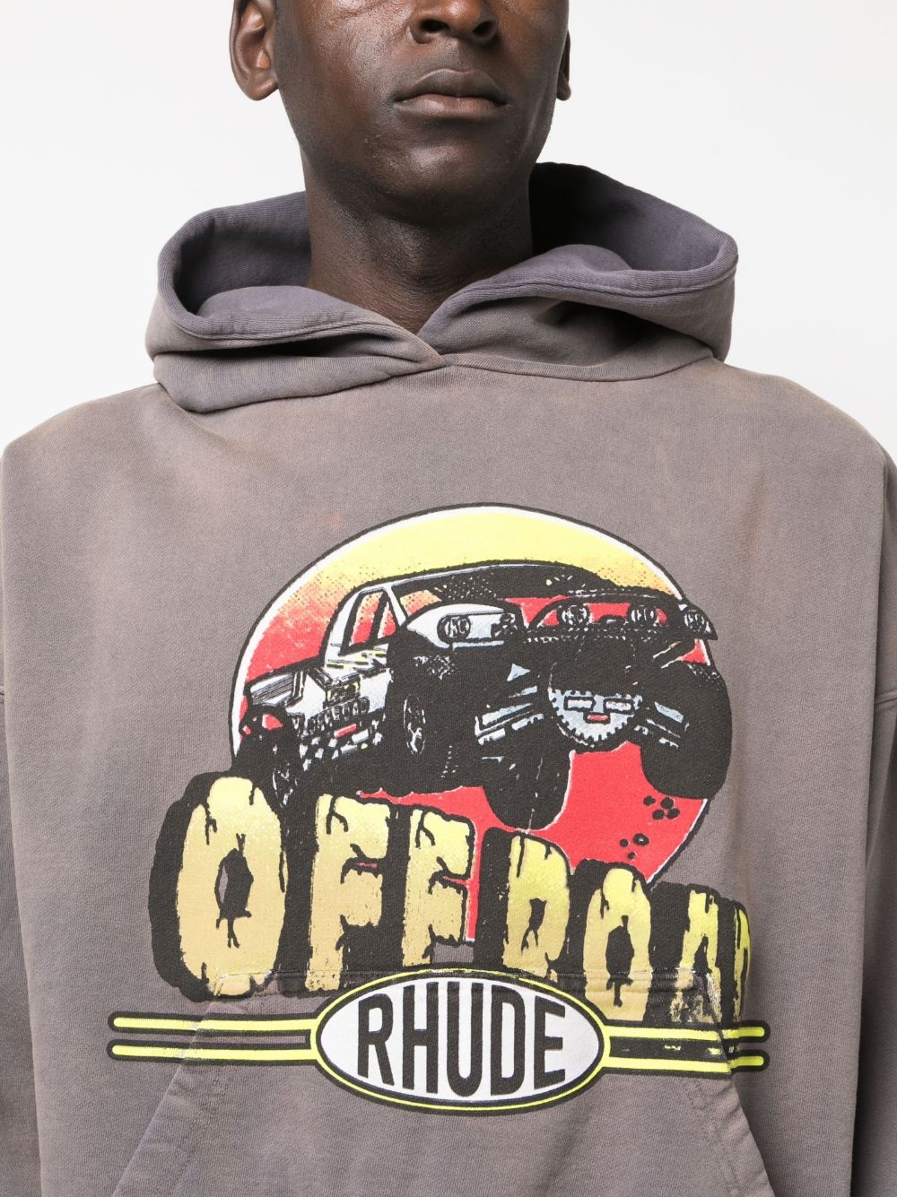 Off Road-print cotton hoodie - 5
