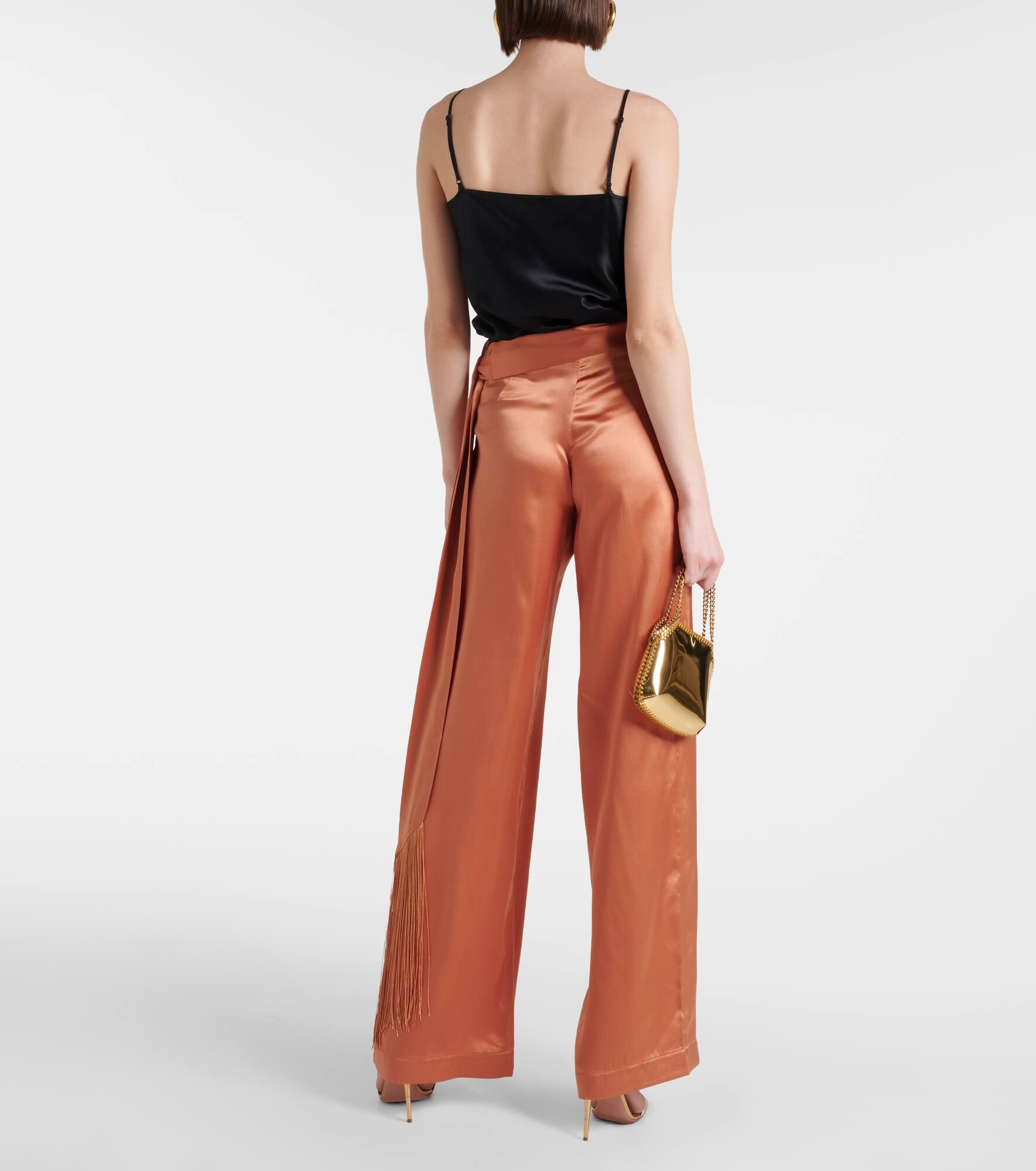 Verdi silk satin wide-leg pants - 3