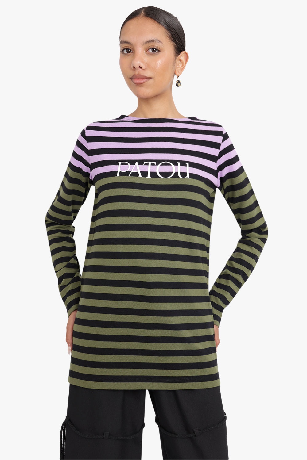 BRETON STRIPE ORGANIC COTTON TOP | KHAKI - 3