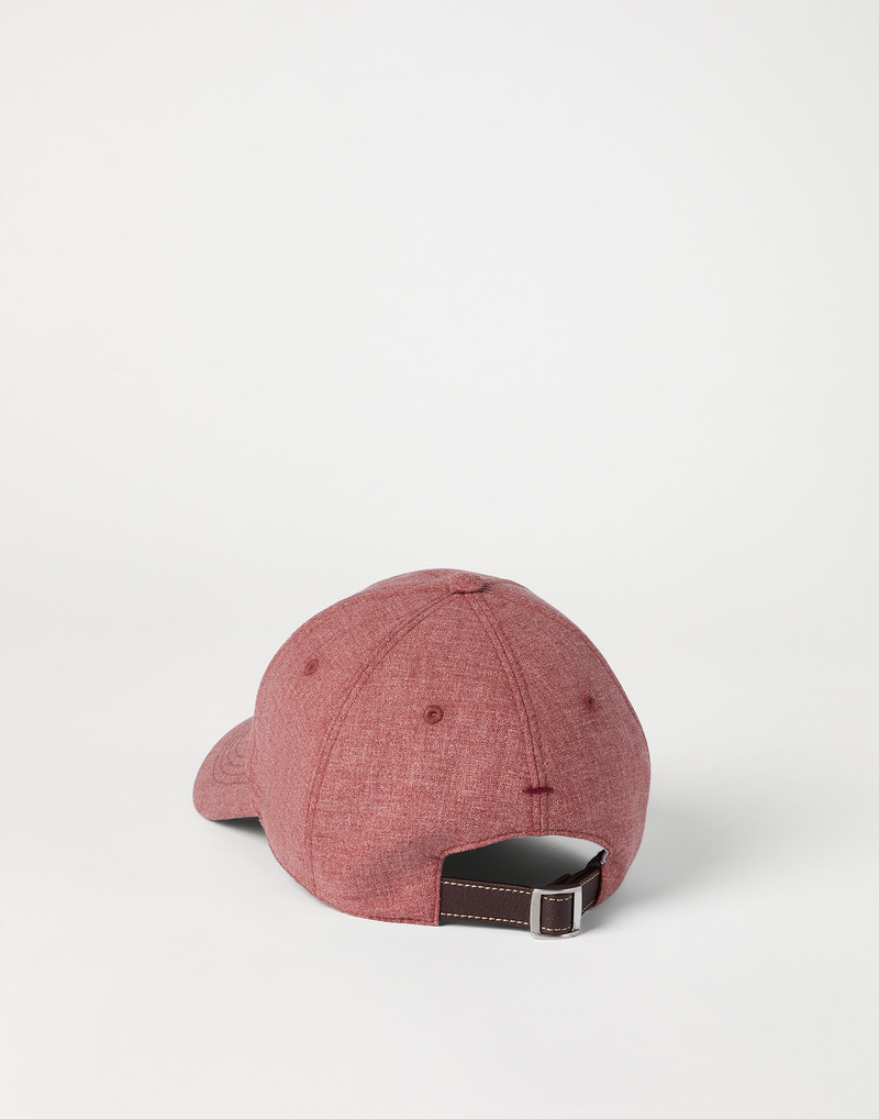 Brunello Cucinelli Virgin wool, cotton and silk mouliné baseball cap with embroidered logo outlook