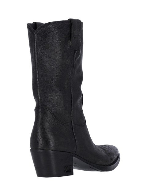 Miu Miu Women Logo Boots - 4