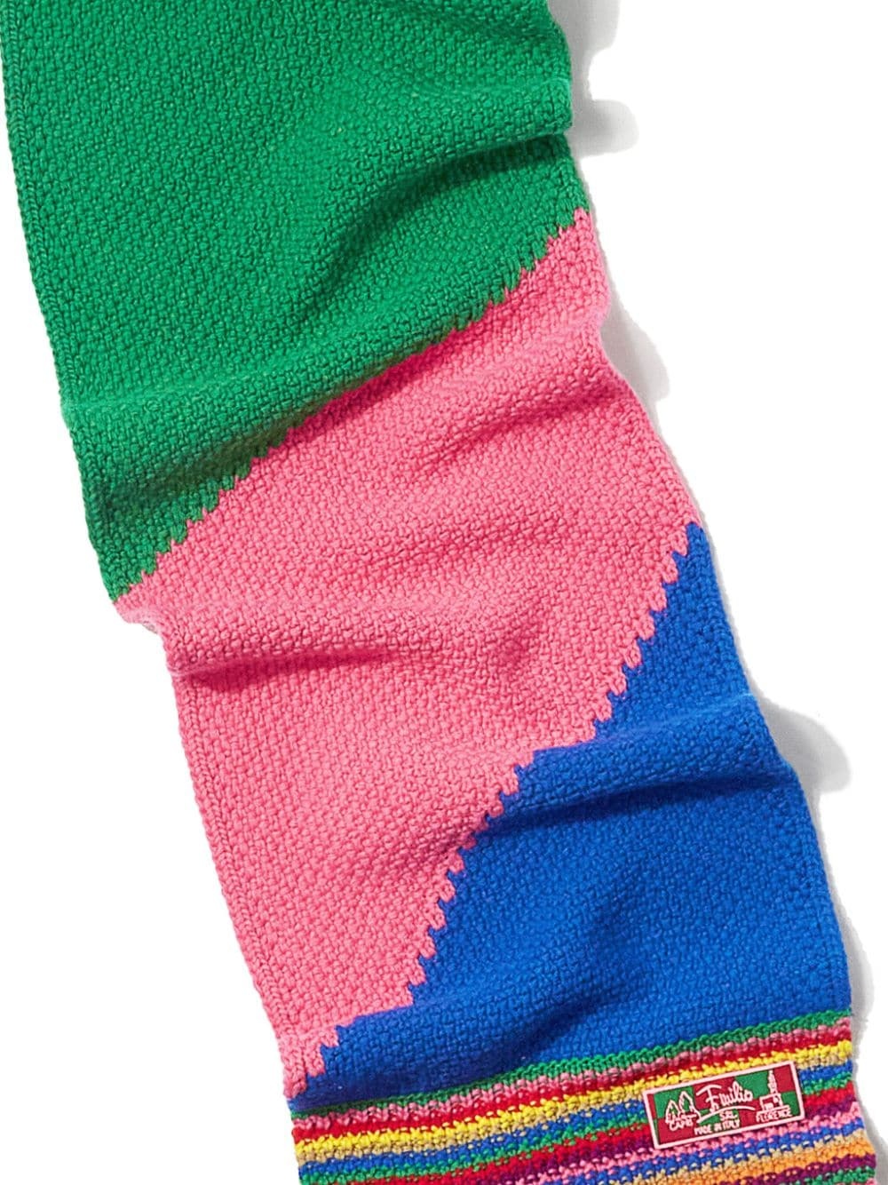 colour-block wool scarf - 3