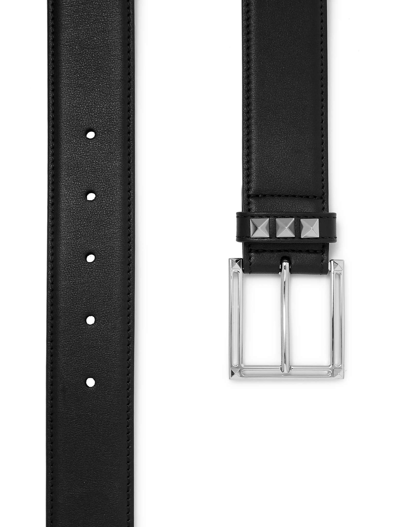 Valentino Garavani 3.5cm Black Rockstud Leather Belt - 3