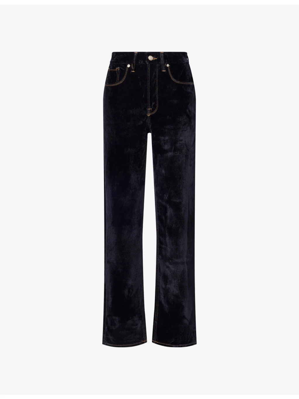 Good Icon Straight-Leg Velvet Stretch-Cotton Blend Jeans - 1