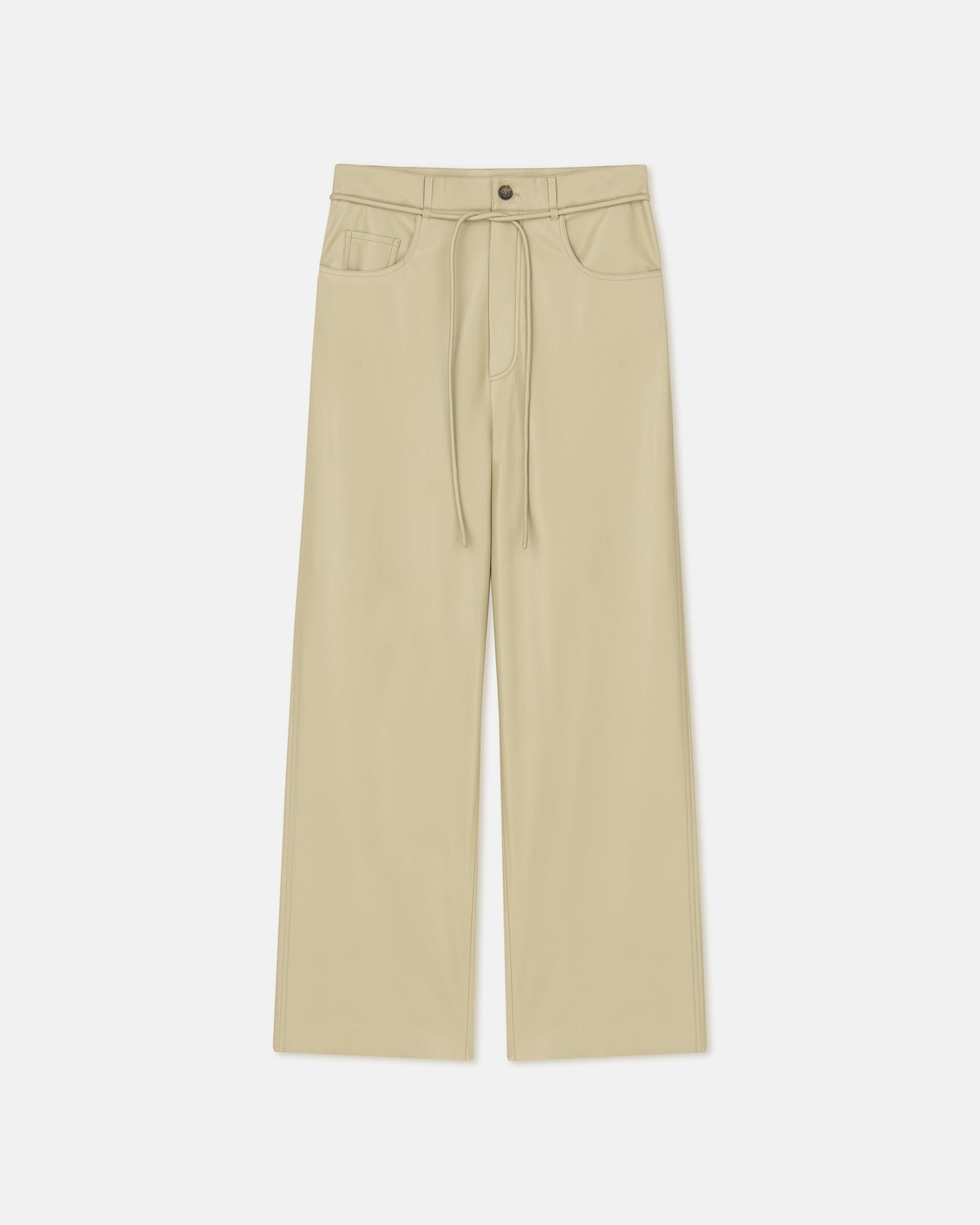Belted Slip Satin Pants - 1