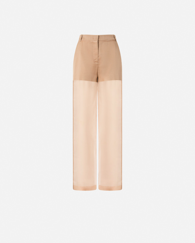 WIDE-LEG TROUSERS IN SHEER ORGANZA AND LINEN 1