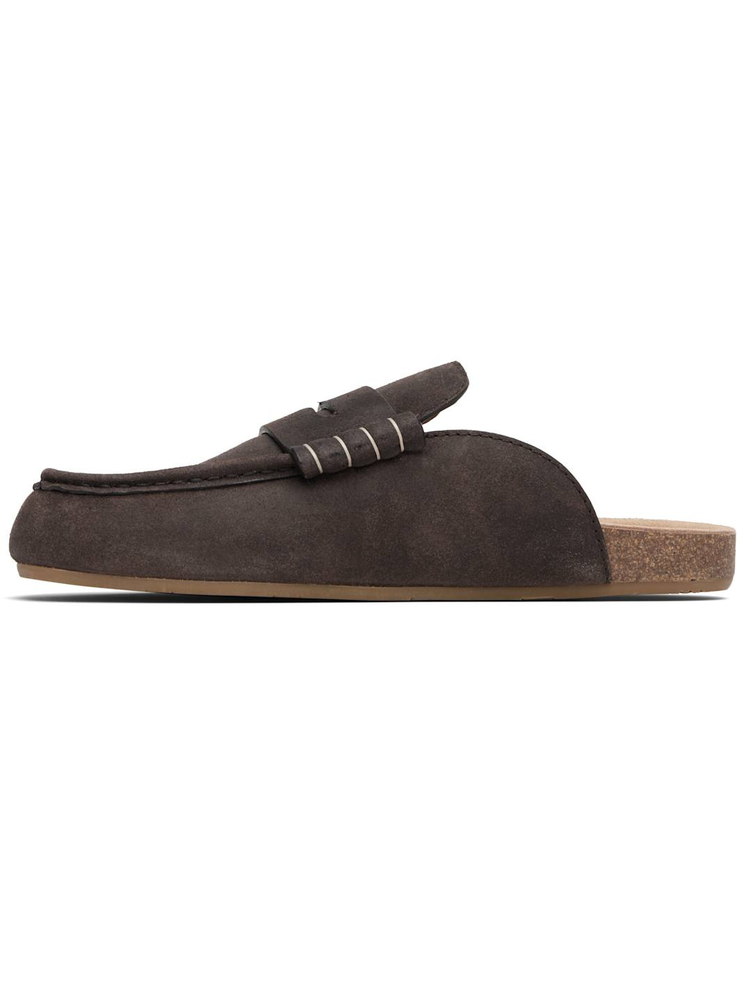 Brown Stitch Loafers - 3