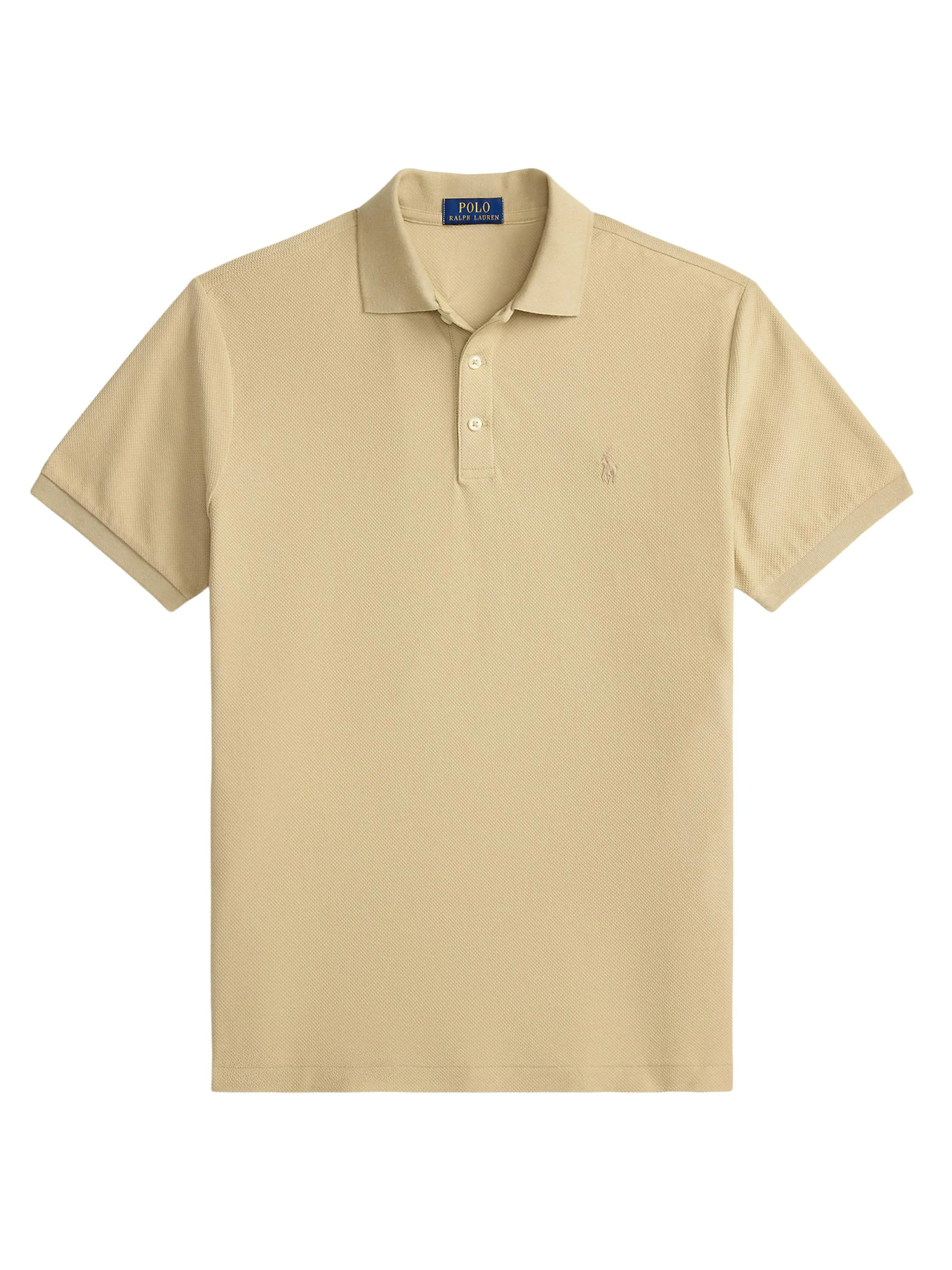 Men's Honeycomb Cotton Polo Shirt - Coastal Beige - 1