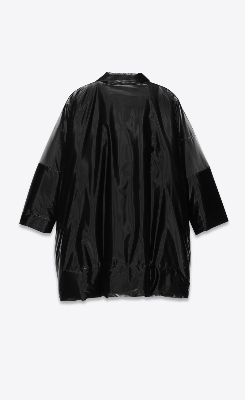 SAINT LAURENT lacquered-effect oversized down jacket outlook