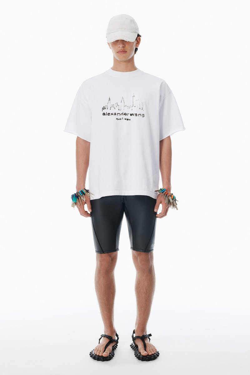 Alexander Wang White Cotton Oversized Logo T-Shirt outlook
