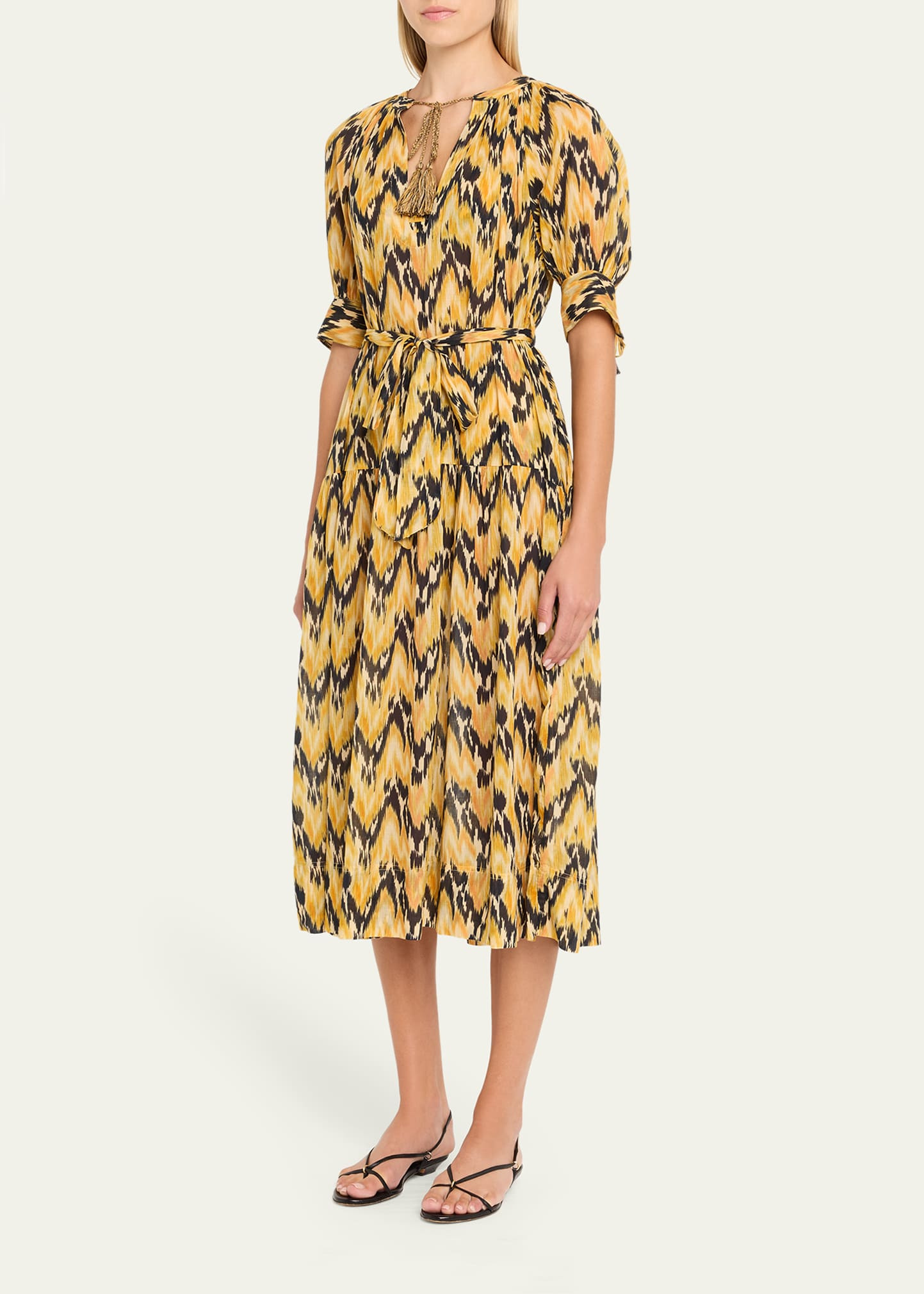Selena Puff-Sleeve Maxi Dress Coverup - 4