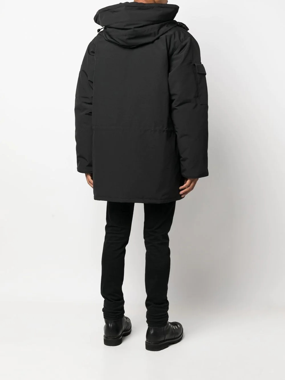 logo-patch hooded down jacket - 4