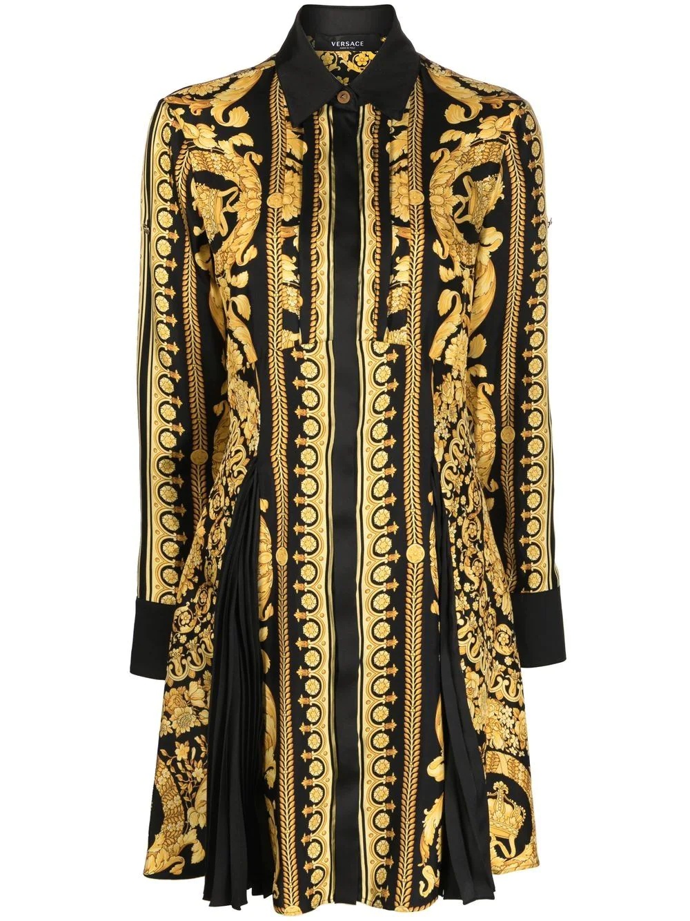 Barocco-print pleated dress - 1