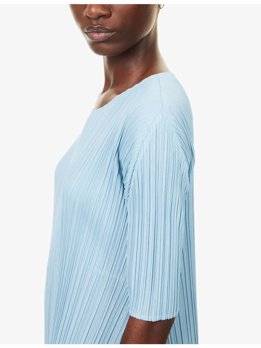 Mellow Pleats Short-Sleeves Knitted Midi Dress - 6