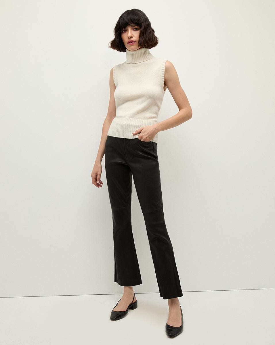 CARSON KICK-FLARE LEATHER PANT - 2