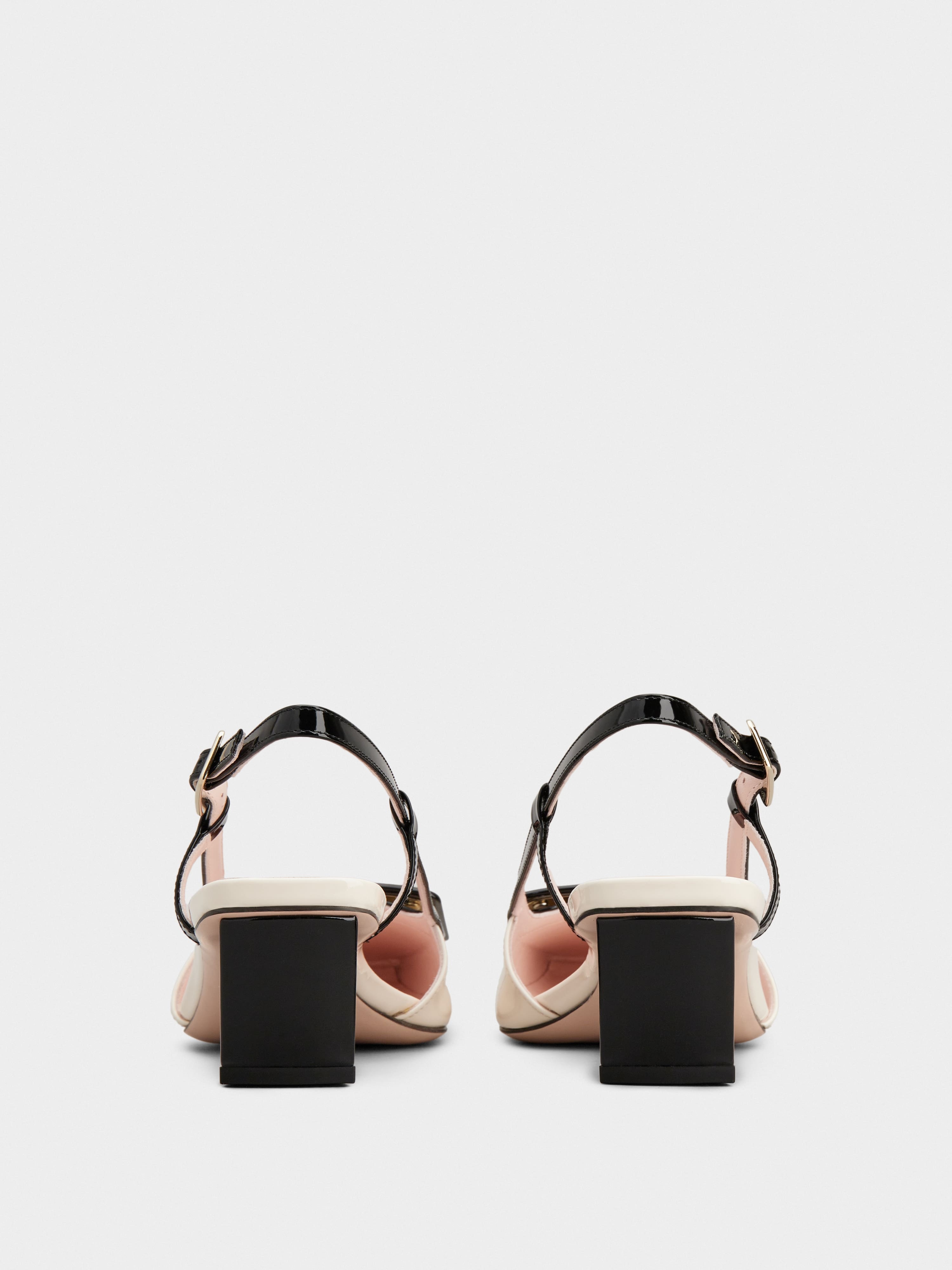 Belle Vivier Covered Buckle Slingback Pumps in Patent Leather - 5