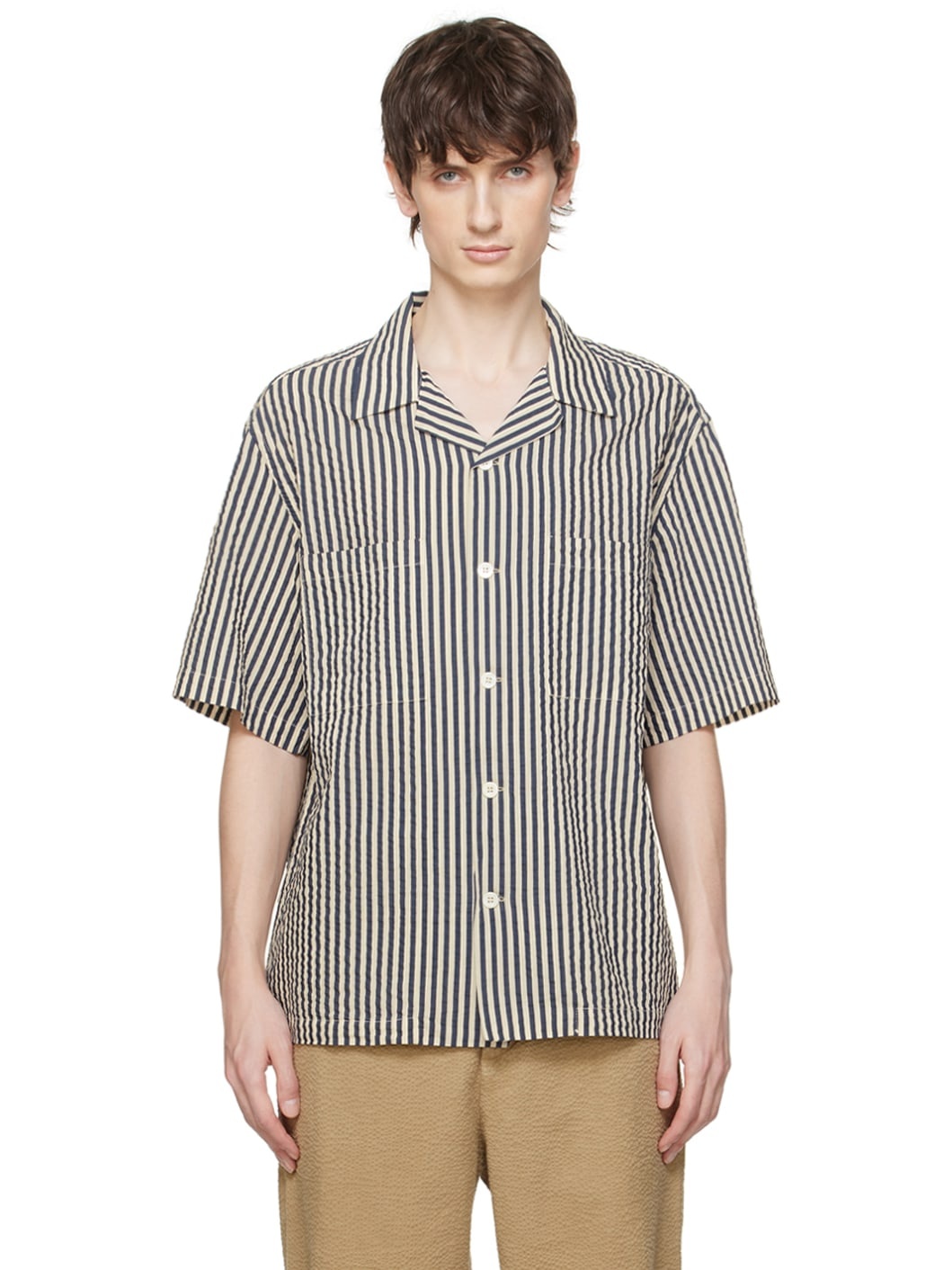 White & Navy Solana Shirt - 1