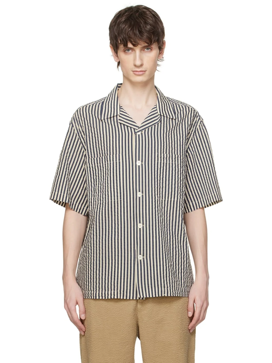 White & Navy Solana Shirt - 1