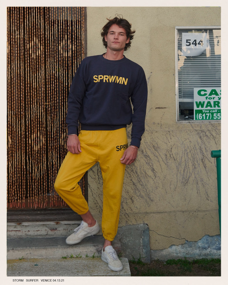 SPRWMN FADED BLACK COTTON LOGO SWEATSHIRT outlook