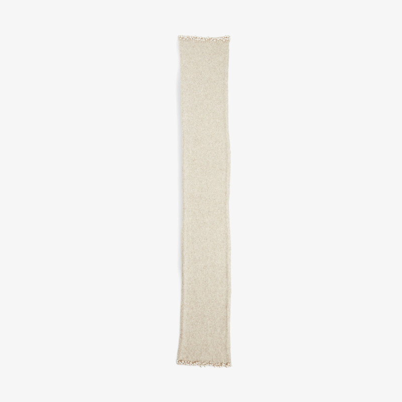 JIMMY CHOO Galina
Latte Knitted Wool Blend Scarf with Pearls outlook