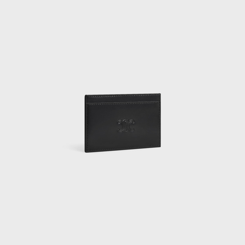 CELINE Card holder in Satinated calfskin with triomphe embossed outlook