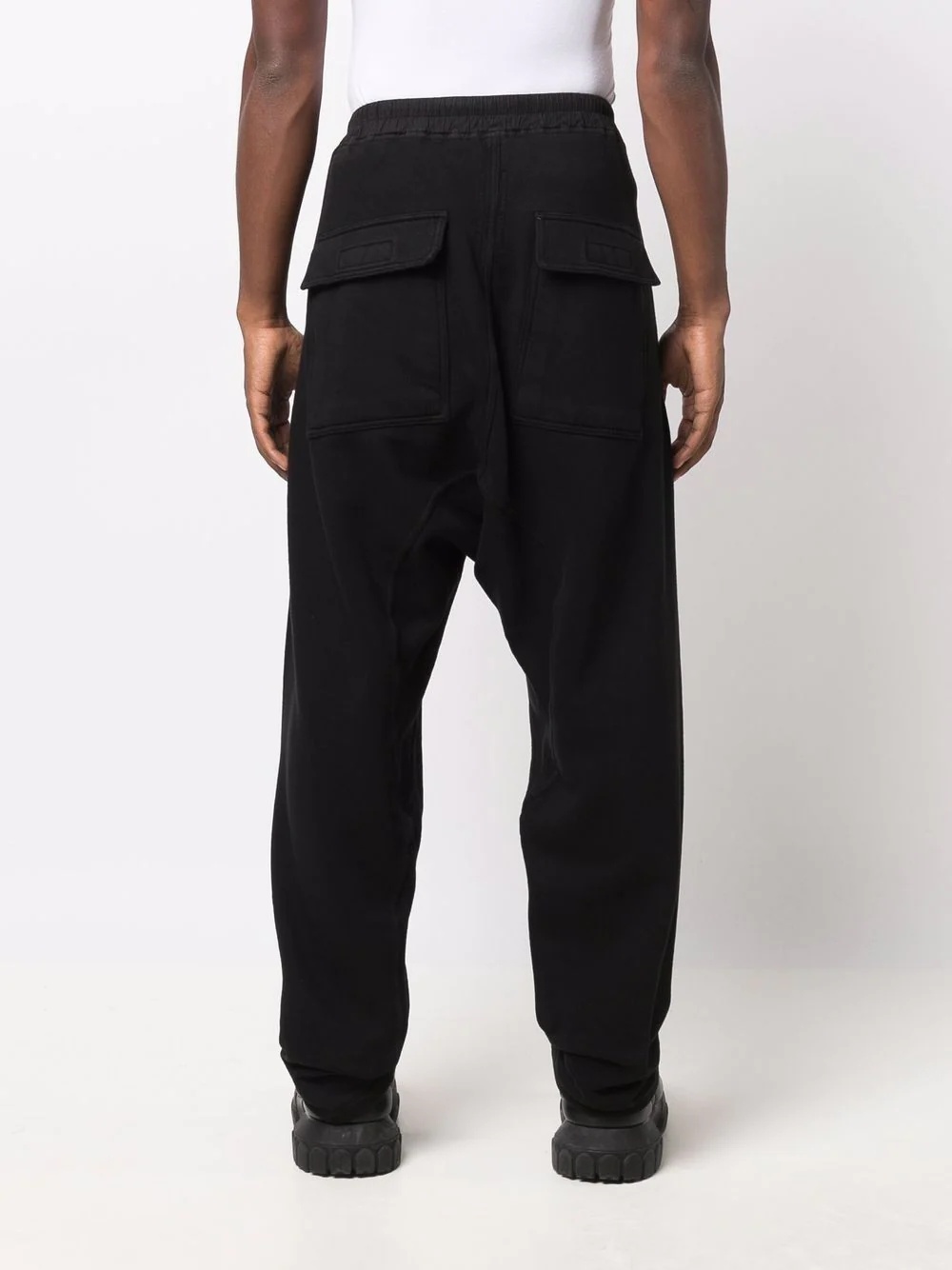 drawstring drop-crotch trousers - 4