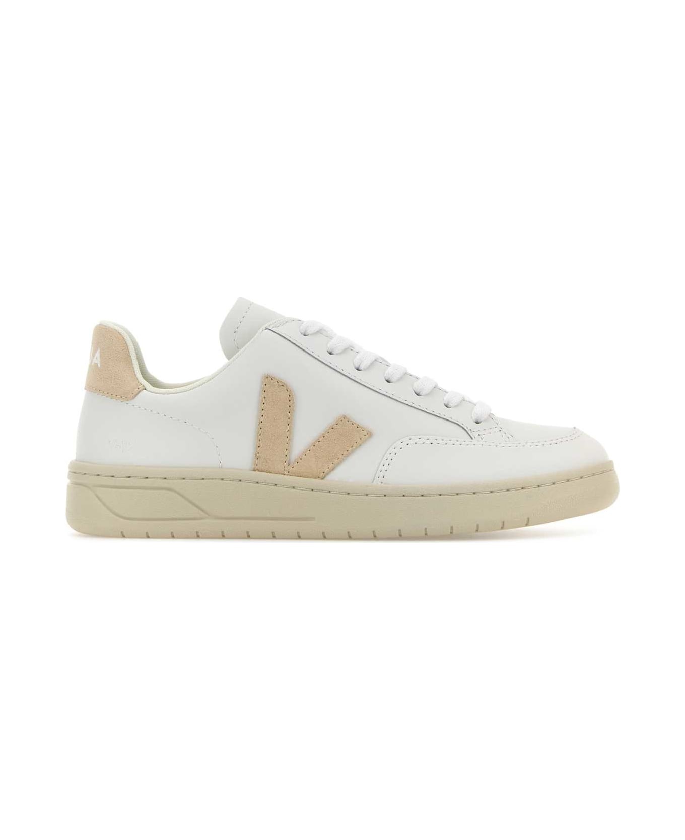 White Leather V-12 Sneakers - 1