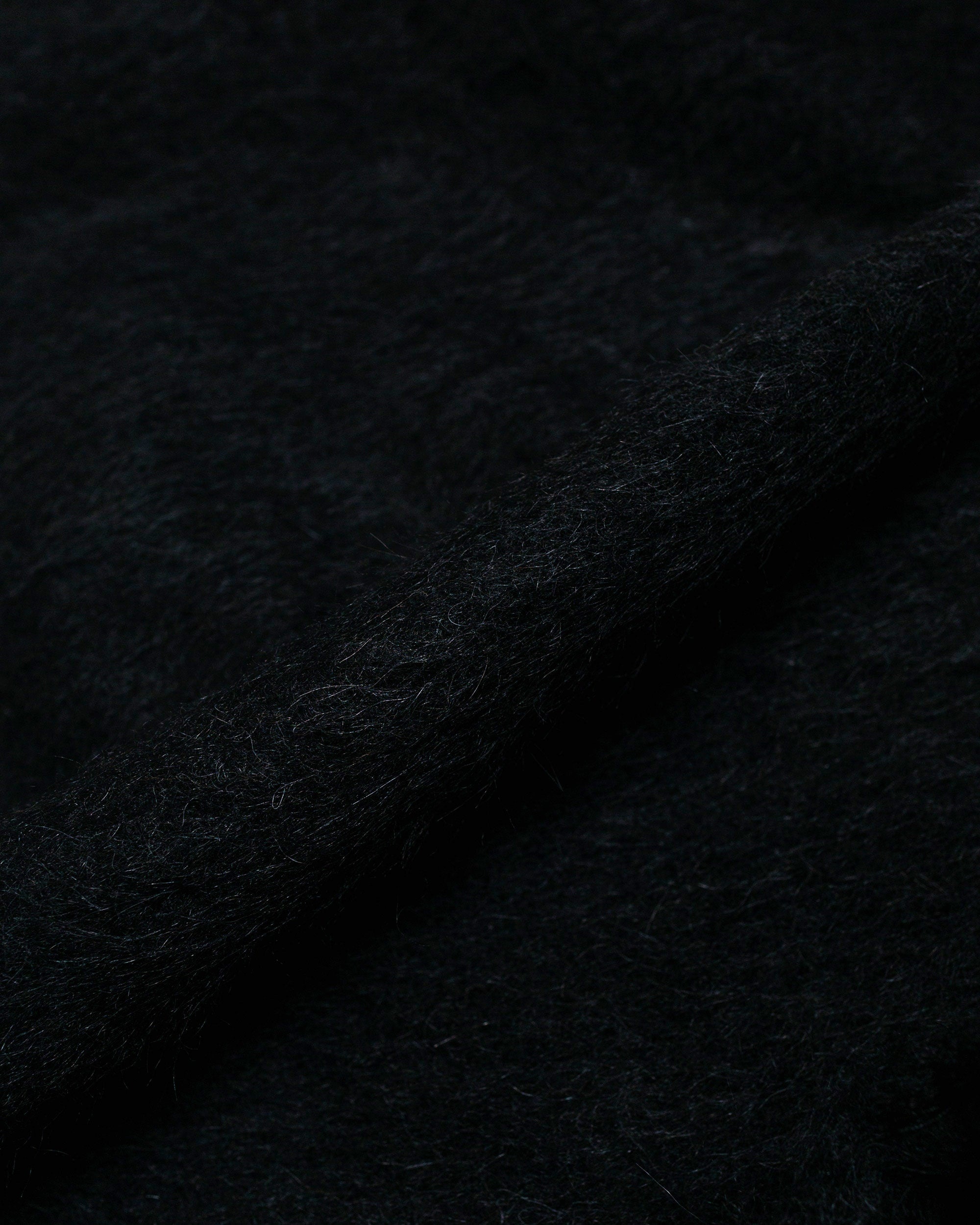 Full Zip Hood Black Hairy Wool - 5