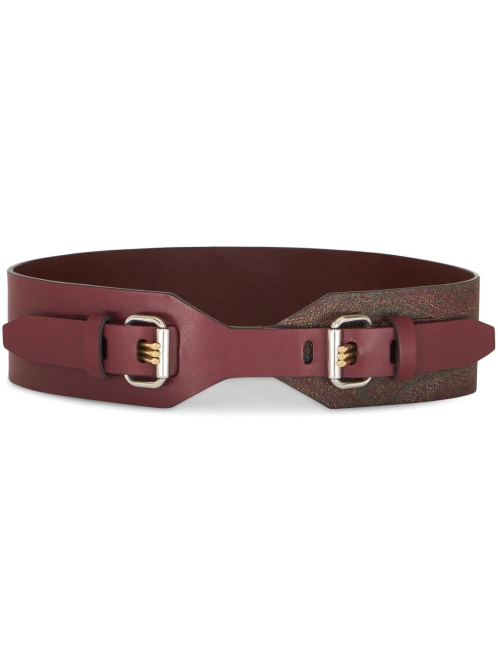 【送料&関税込】Etro Double Leather Belt Etro double buckle-fastening leather belt | farfetch