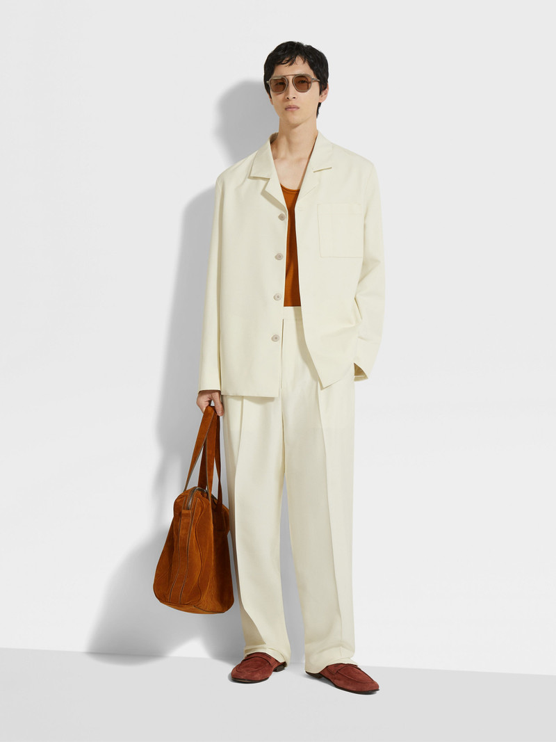 ZEGNA LIGHT YELLOW SILK AND WOOL JACKET outlook