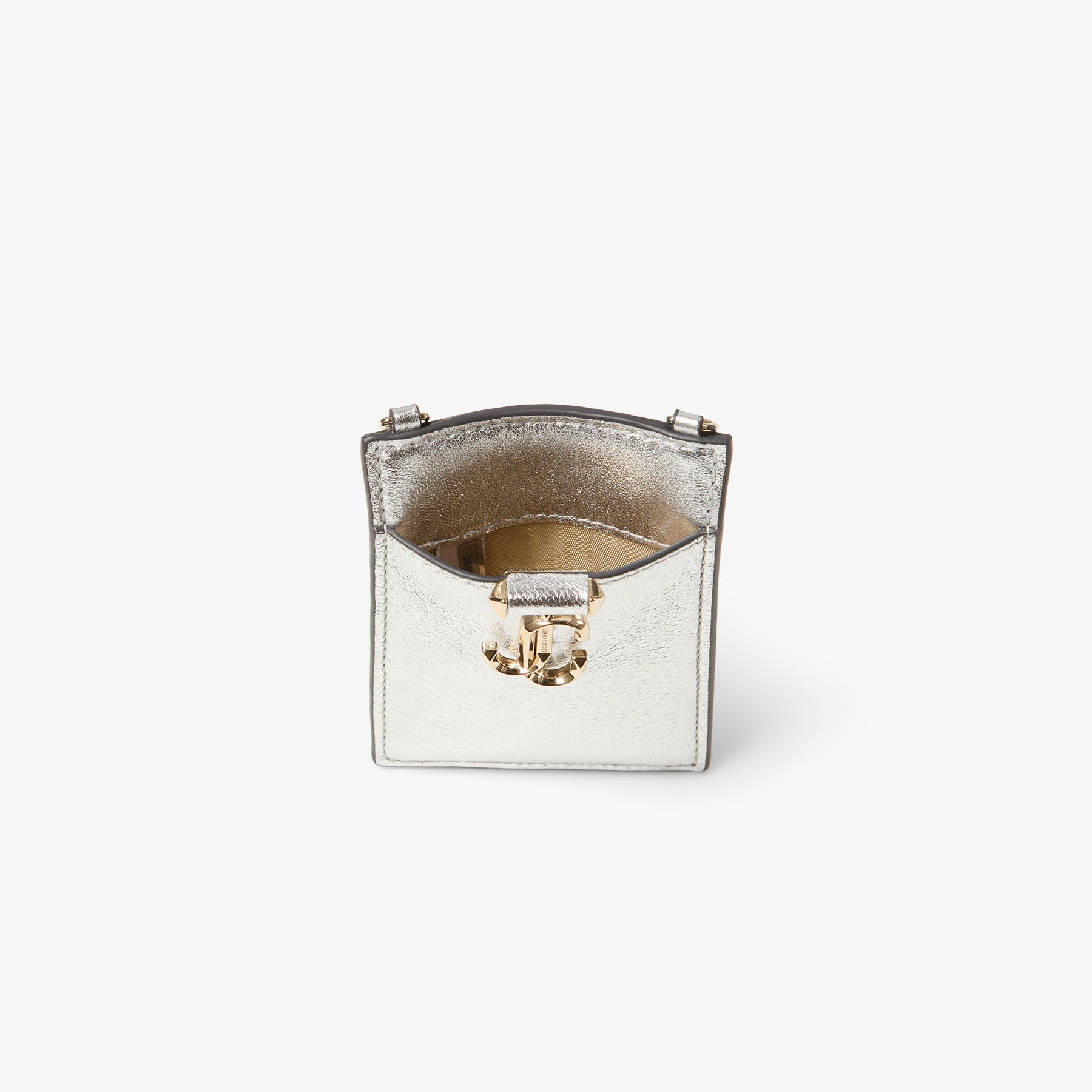 ID Holder With Chain
Silver Metallic Nappa Leather ID Holder - 3