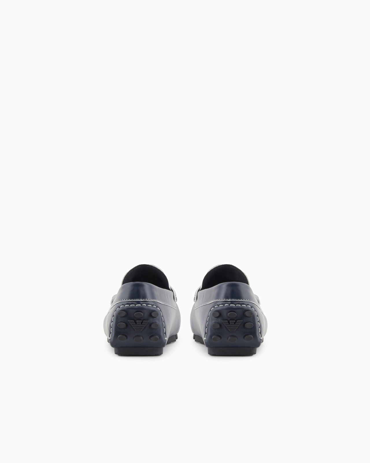 Pebbled leather driving loafers with stirrup bar - 4