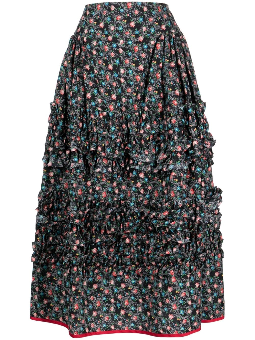 floral-print midi skirt - 1