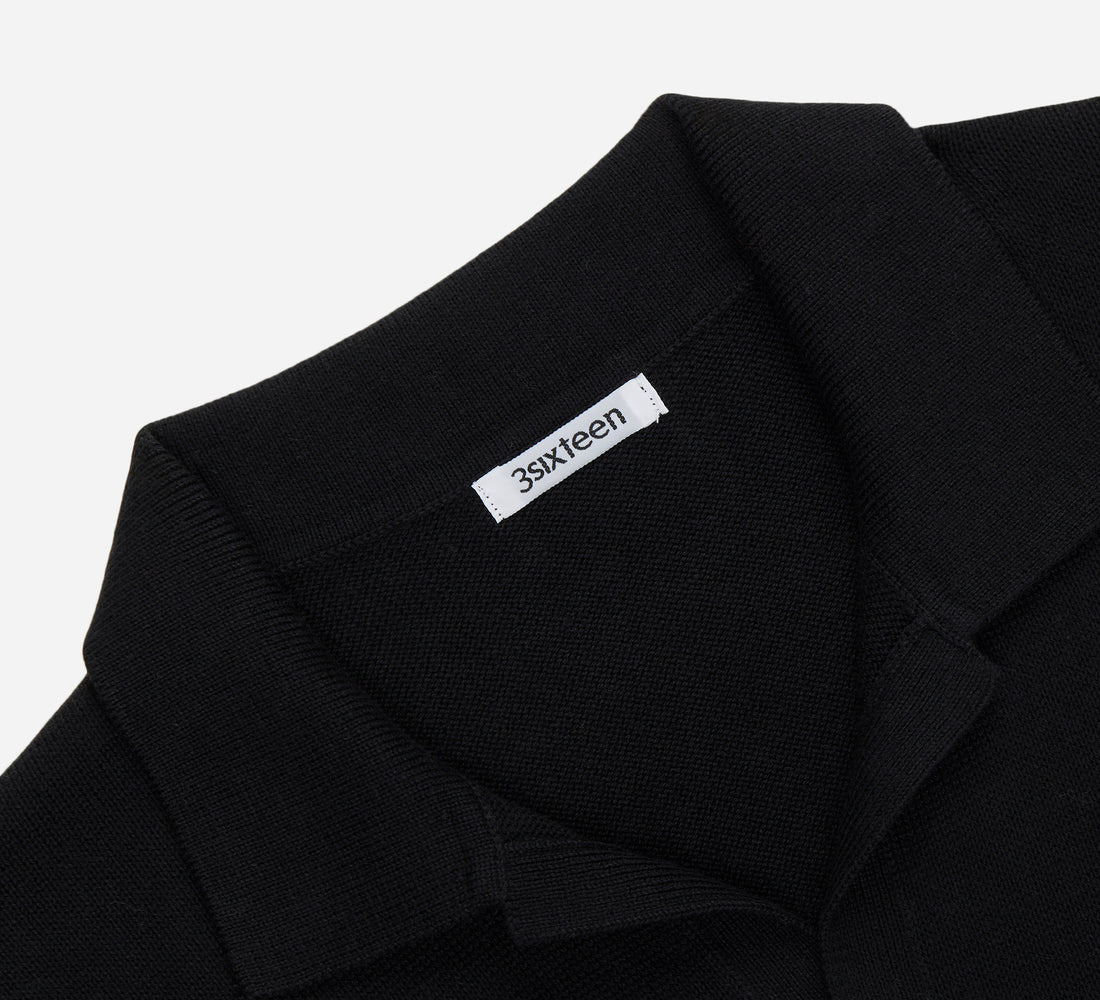 Knit Polo - Black Pima Cotton - 3