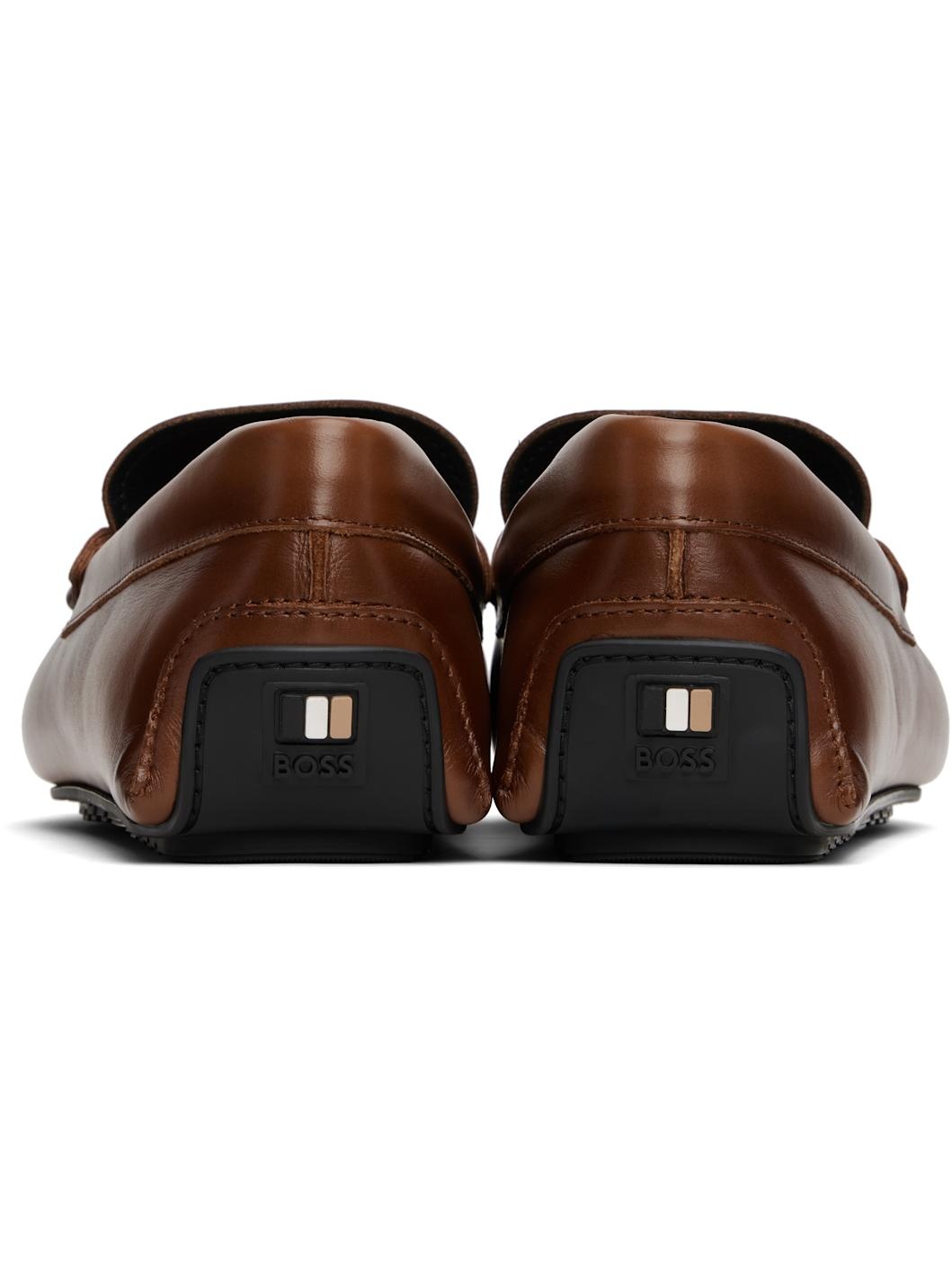 Brown Logo Faux-Leather Loafers - 2