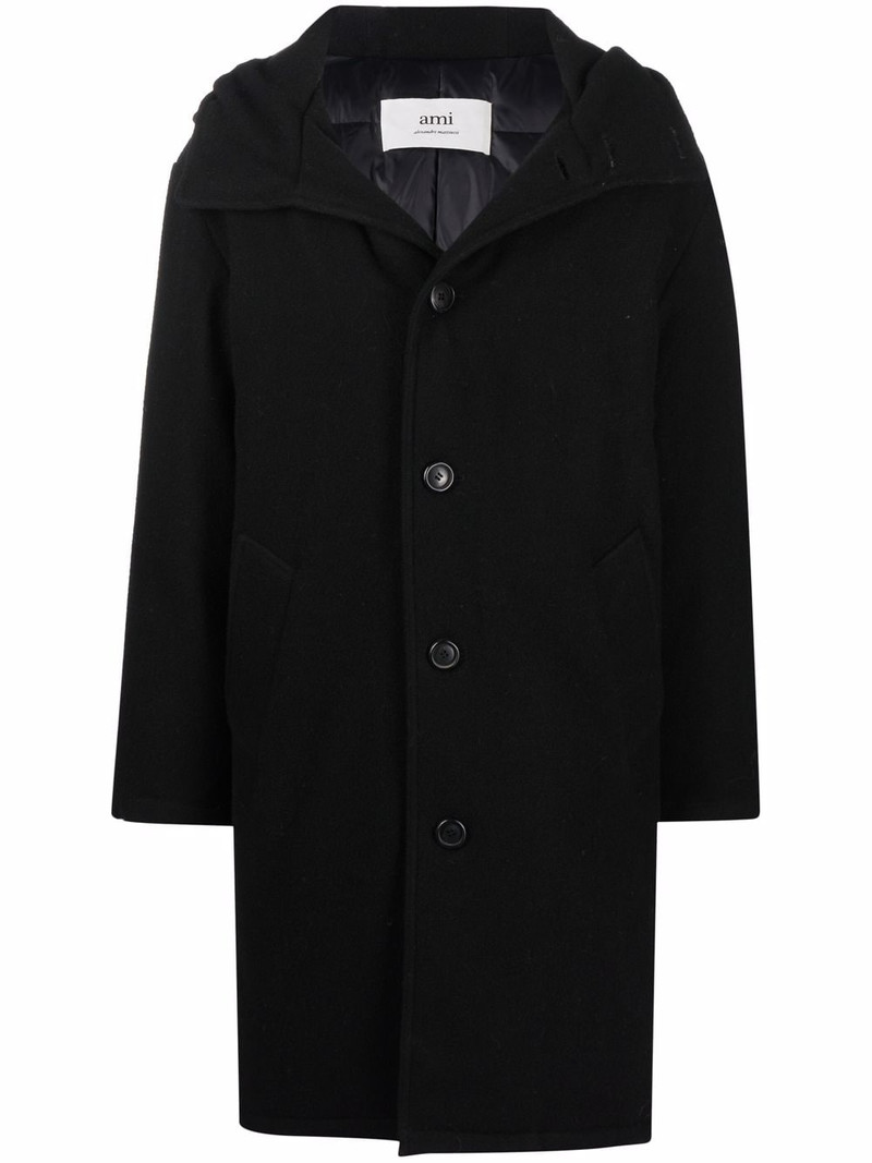 hooded single-breasted coat 1