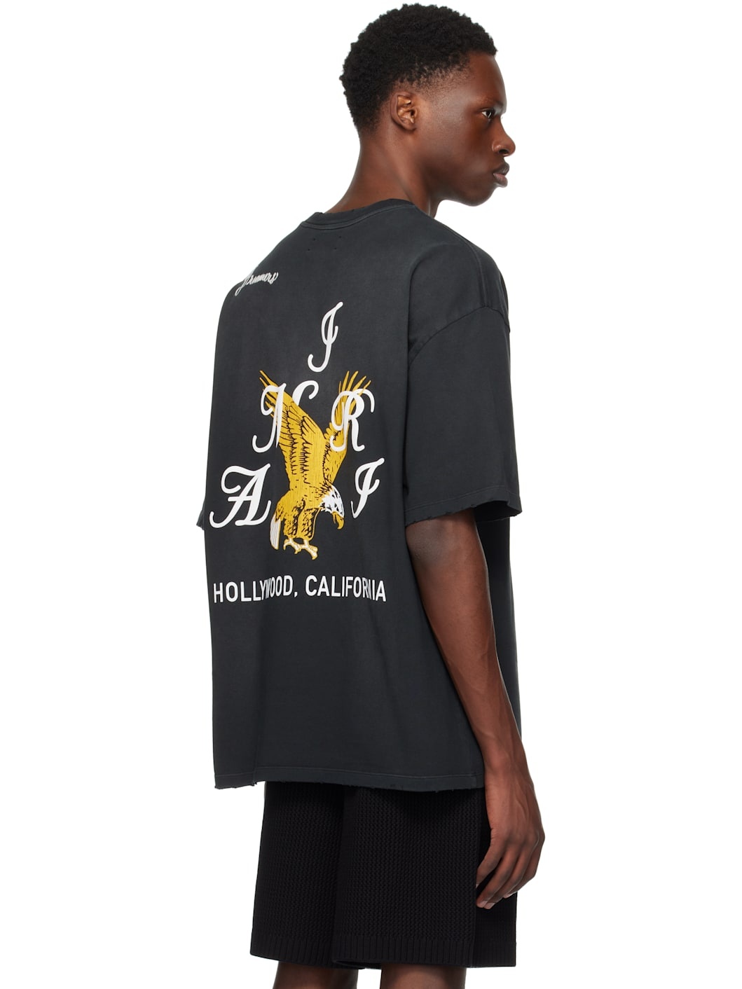 Black 'AMIRI' Eagle Oversized T-shirt - 3