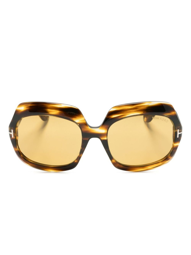 tortoiseshell-effect oversize-frame sunglasses 1
