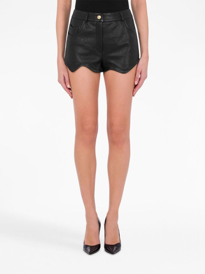 Moschino asymmetric-hem leather mini skirt outlook
