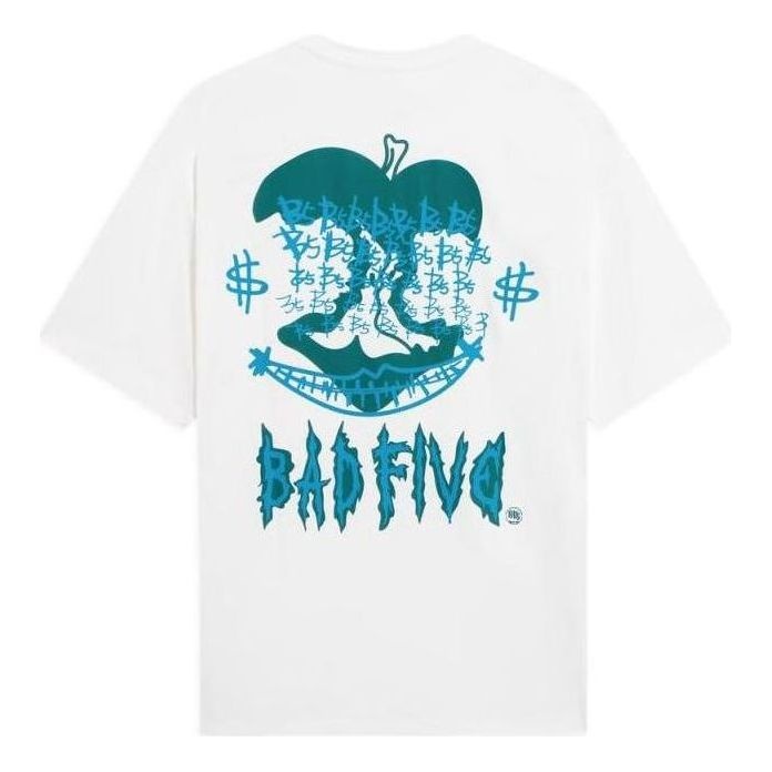 Li-Ning BadFive Graphic Loose Fit T-shirt 'White Teal' AHSS421-4 - 2