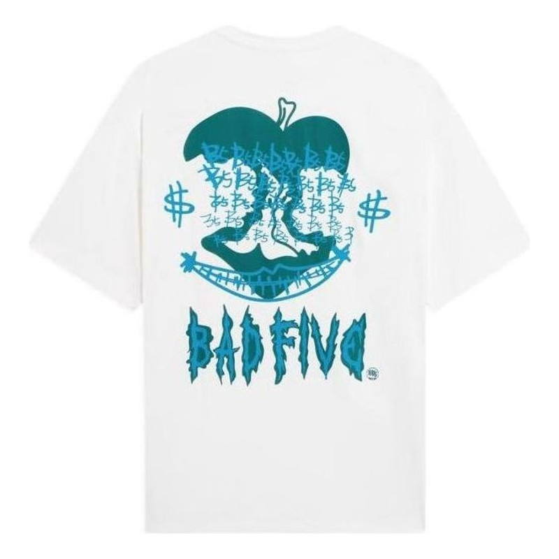 Li-Ning Li-Ning BadFive Graphic Loose Fit T-shirt 'White Teal' AHSS421-4 outlook