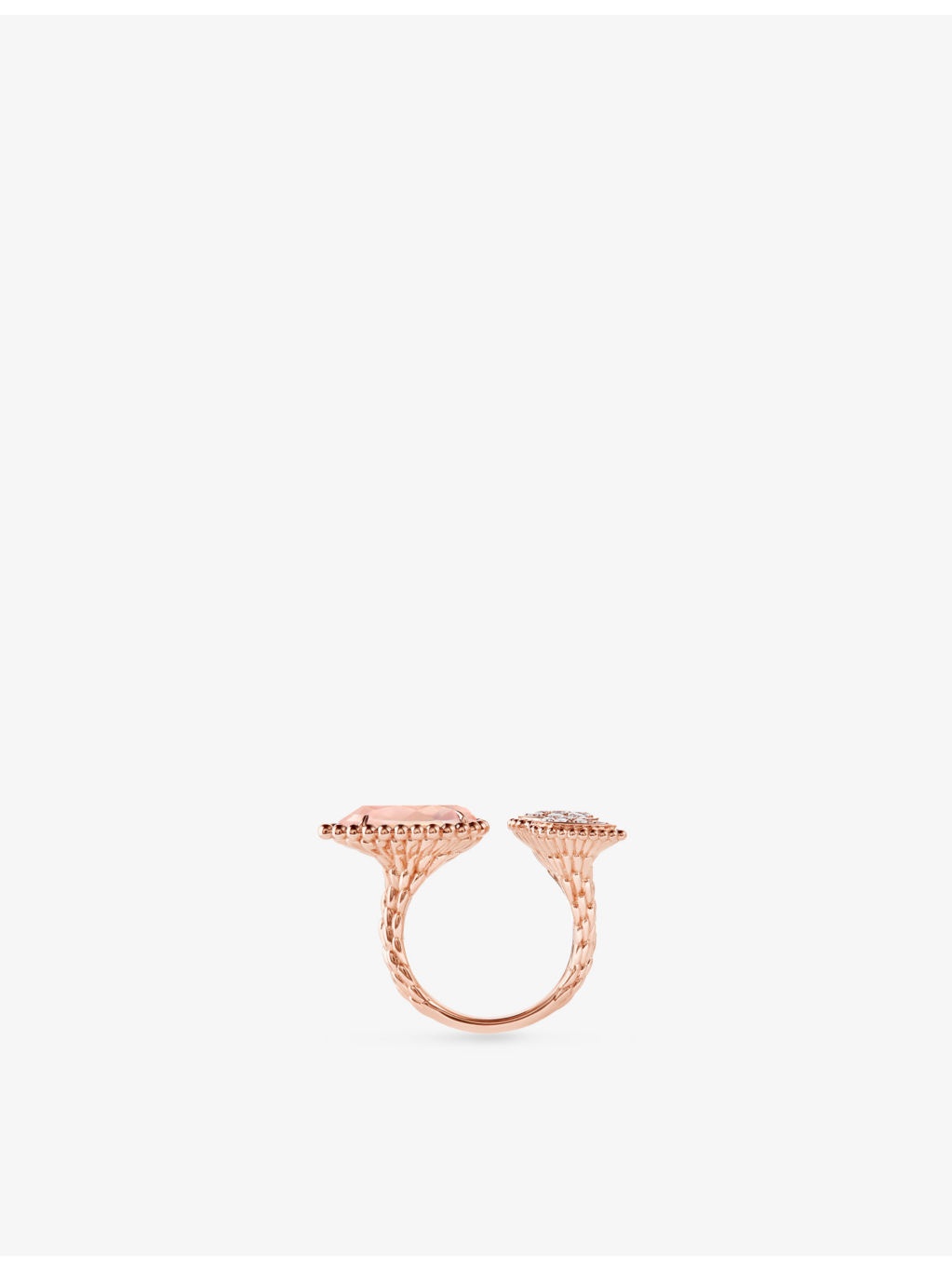 Serpent Boheme 18ct rose-gold, 0.49ct brilliant-cut diamond and 1.35ct pink quartz ring - 3