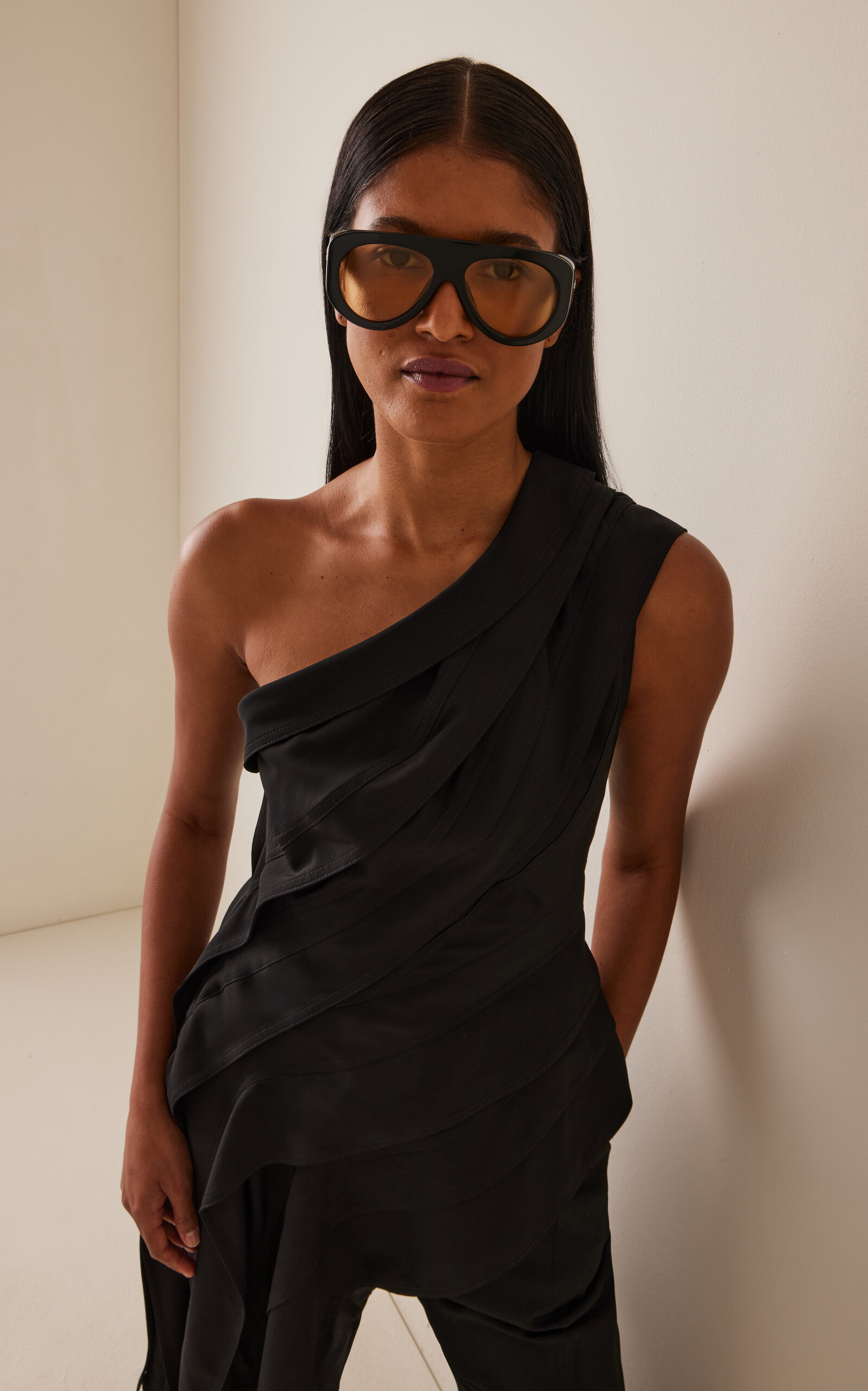 Osservatorio Pilot-Frame Acetate Sunglasses black - 3