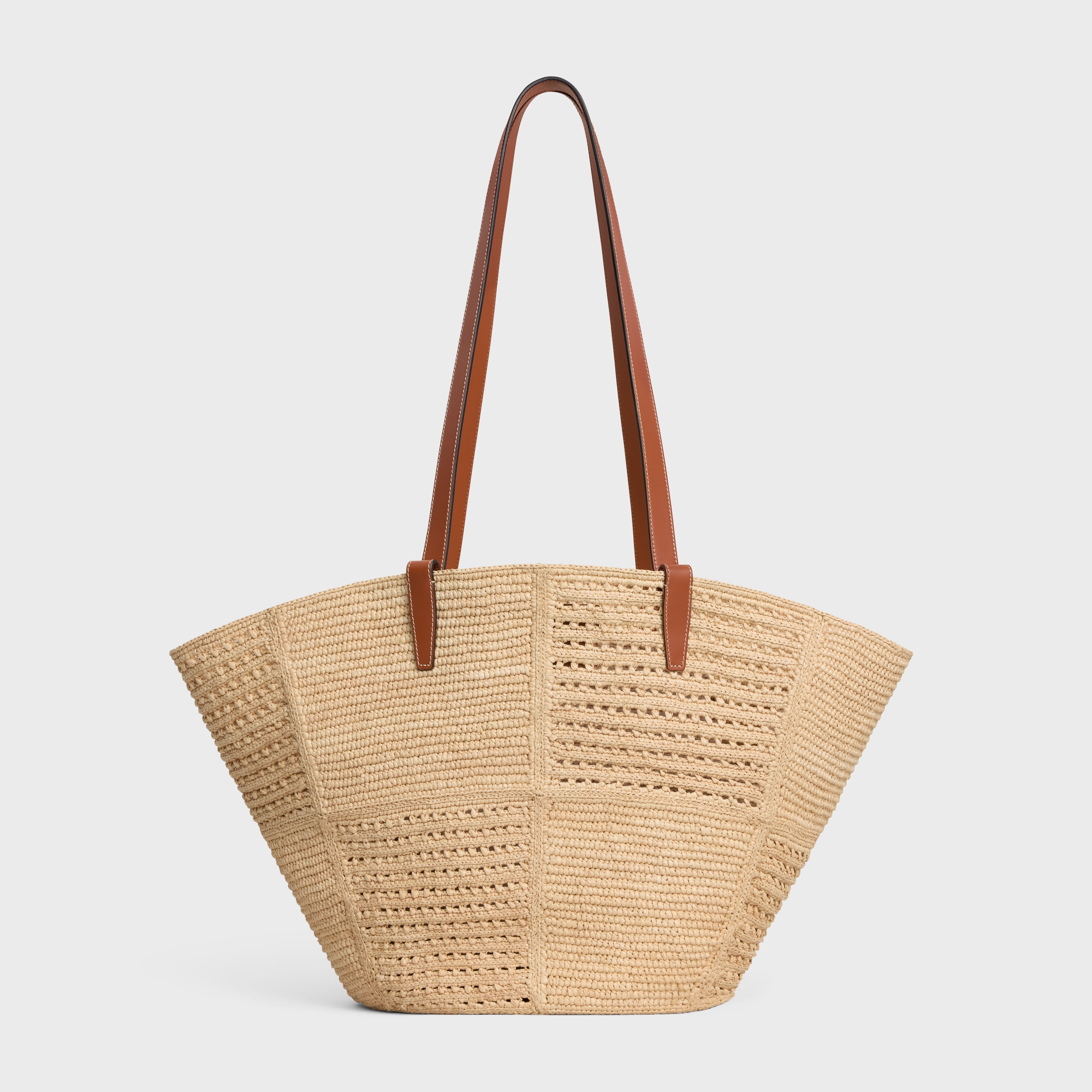 Celine Classic Panier Medium Couffin IN RAFFIA PATCHWORK AND CALFSKIN - 3