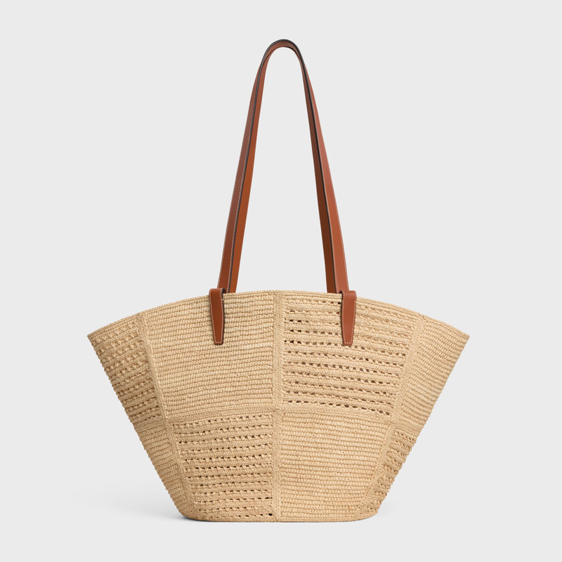 Celine Classic Panier Medium Couffin IN RAFFIA PATCHWORK AND CALFSKIN 3