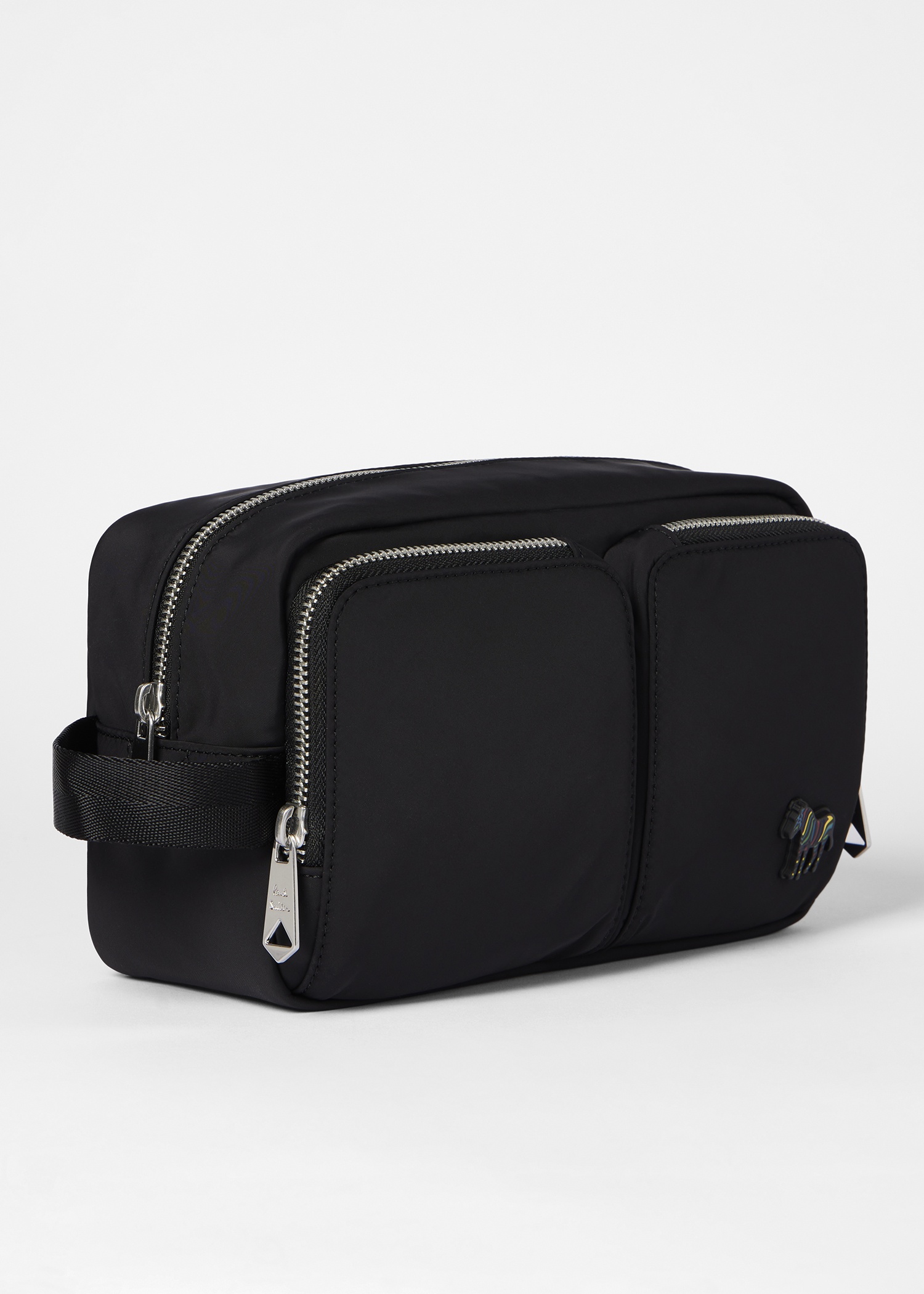 Recycled Polyester Black 'Zebra' Washbag - 2