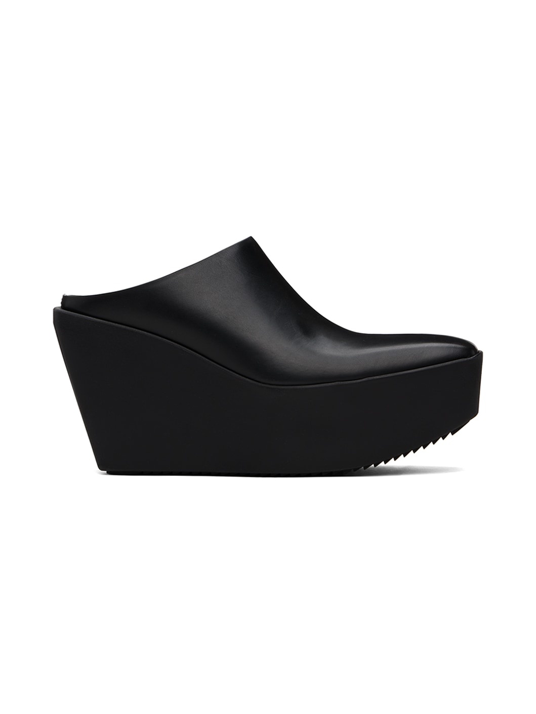 Black Sliver Platform Mules - 1