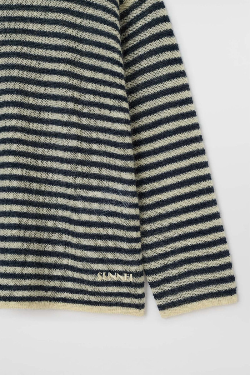 SUNNEI STRIPED MOHAIR SWEATER / off white & deep blue outlook
