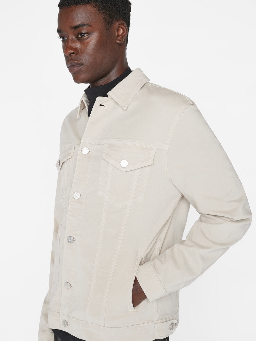 Twill Heritage Jacket in Milk Beige - 4