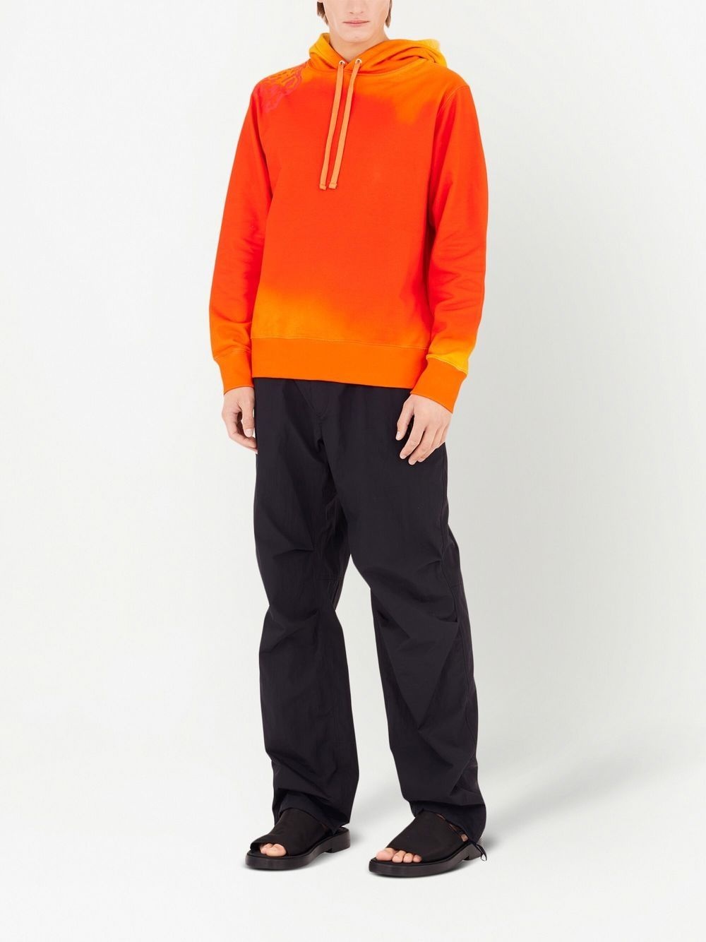 sunset-print cotton hoodie - 2